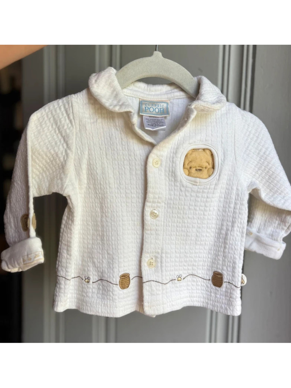 6M Vintage Disney Classic Pooh Winnie the Pooh Baby Cardigan